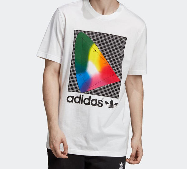 Футболка originals spectrum tee round neck pullover short sleeve white Adidas, белый — фото 3