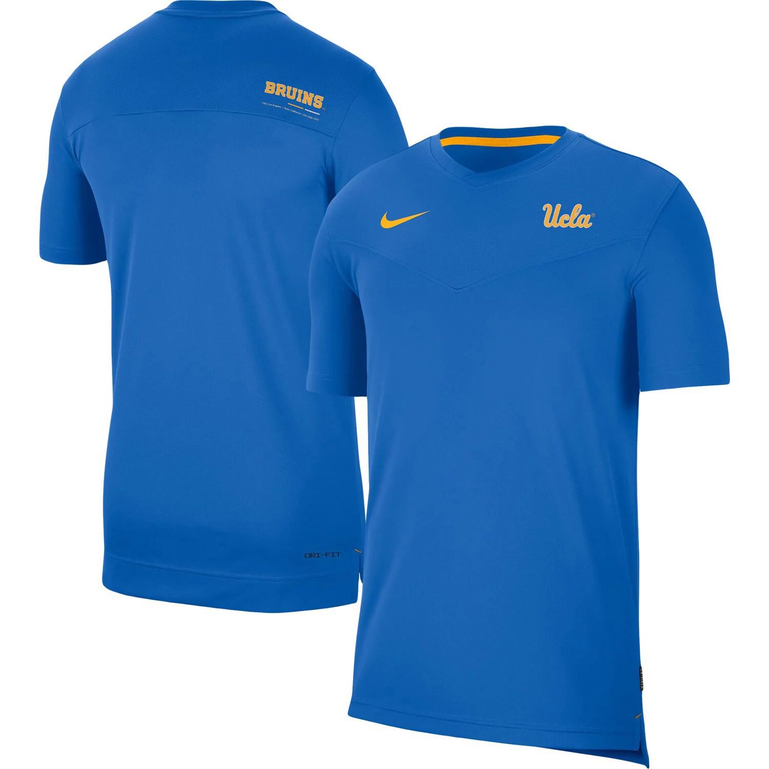 

Мужская синяя футболка UCLA Bruins Coach UV Performance Nike, Синий, Мужская синяя футболка UCLA Bruins Coach UV Performance Nike