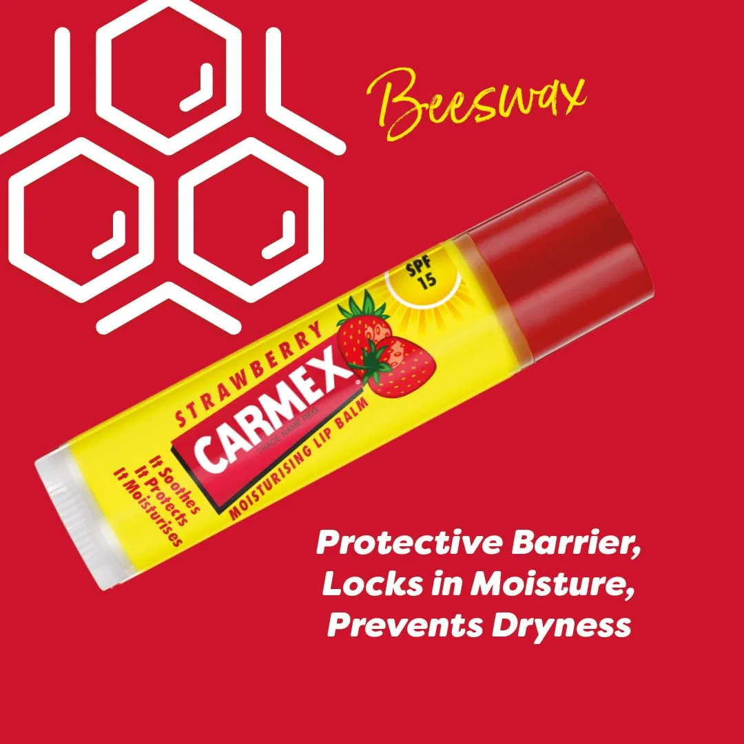 Увлажняющий бальзам для губ Carmex Strawberry с SPF 15 Carmex — фото 4
