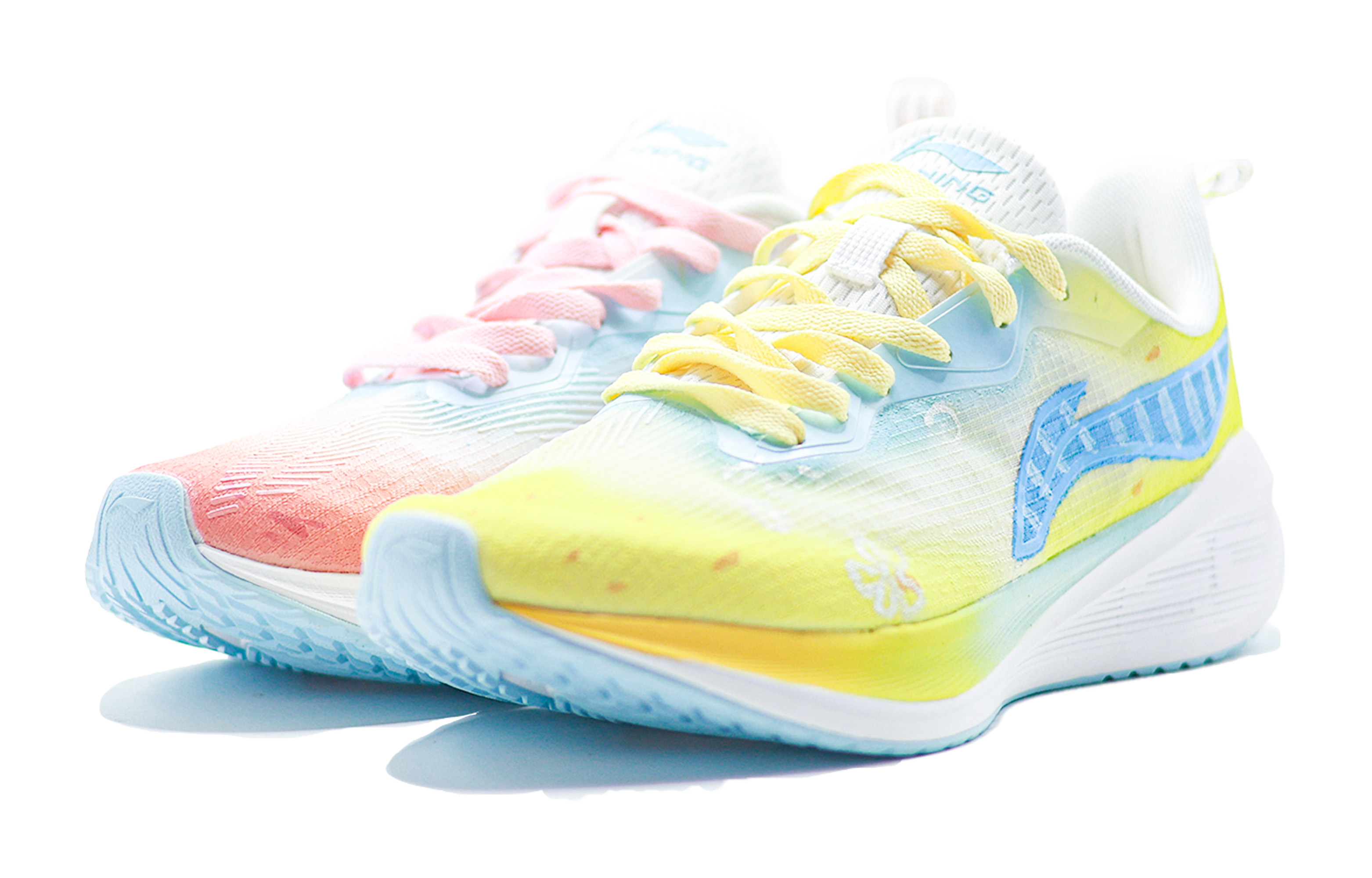 

LINING Кроссовки для бега Wuyue Cushioning, износостойкие, дышащие, низкие, повседневные, розовые, желтые, разные цвета