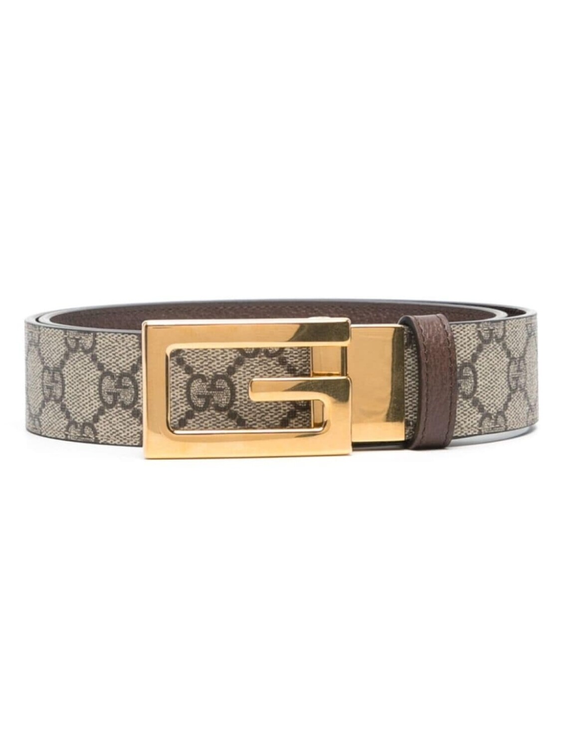 

Gucci двусторонний ремень с логотипом Interlocking G, коричневый