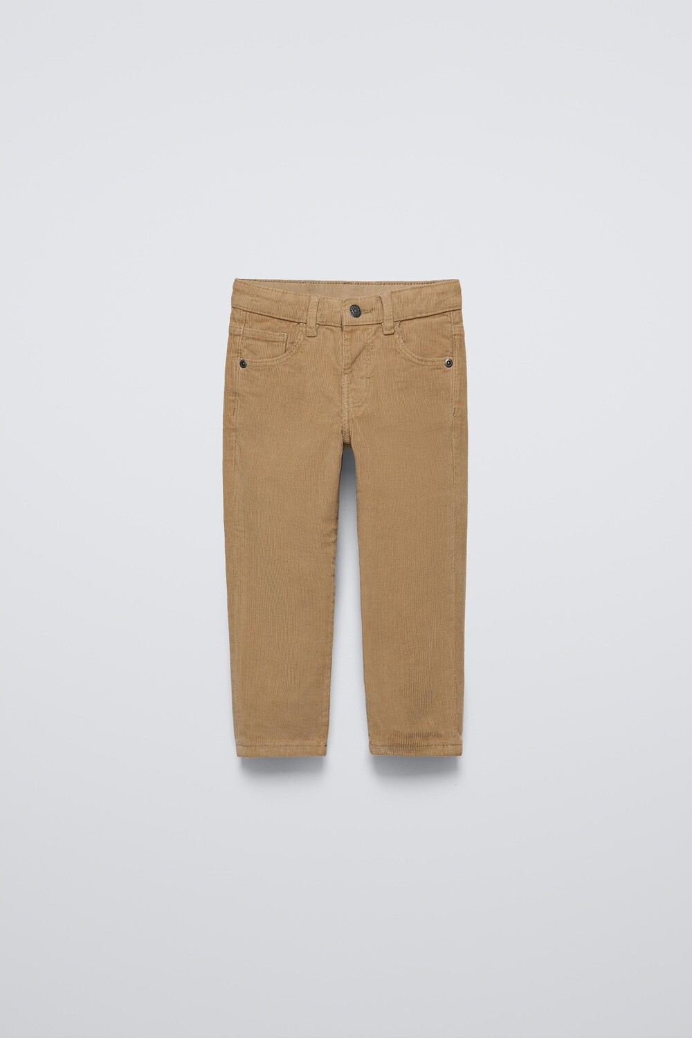 

Брюки из вельвета стандартного кроя ZARA, кэмел