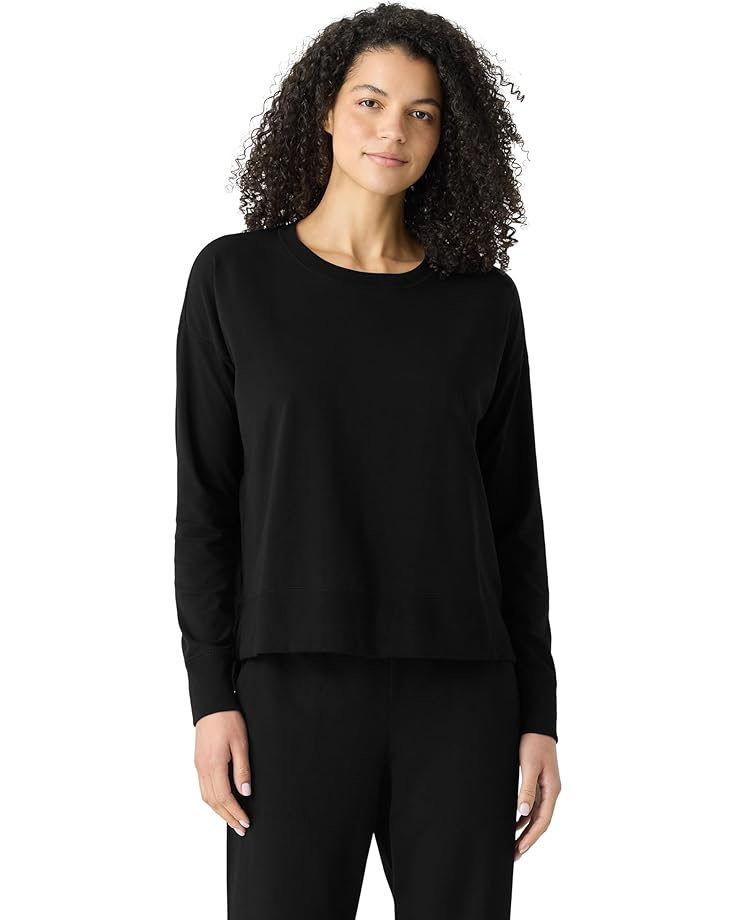 

Топ Eileen Fisher Crew Neck Top, черный