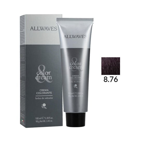 

Краска для волос 8.76 Светло-фиолетовый, 100 мл Allwaves, Color Creme
