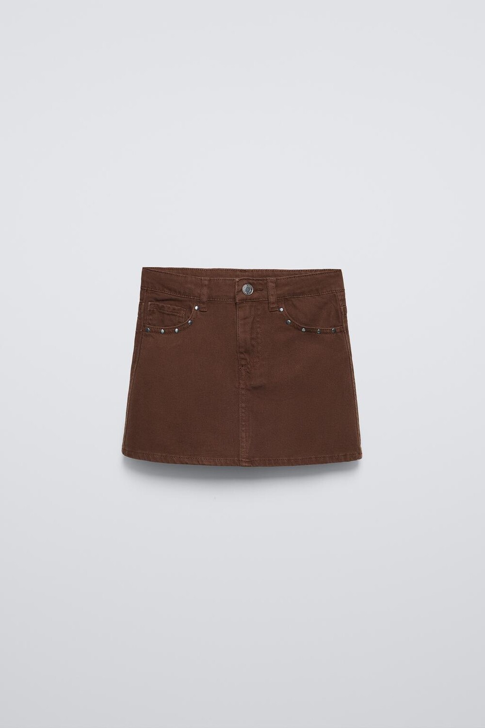 

Юбка с заклёпками ZARA, коричневый