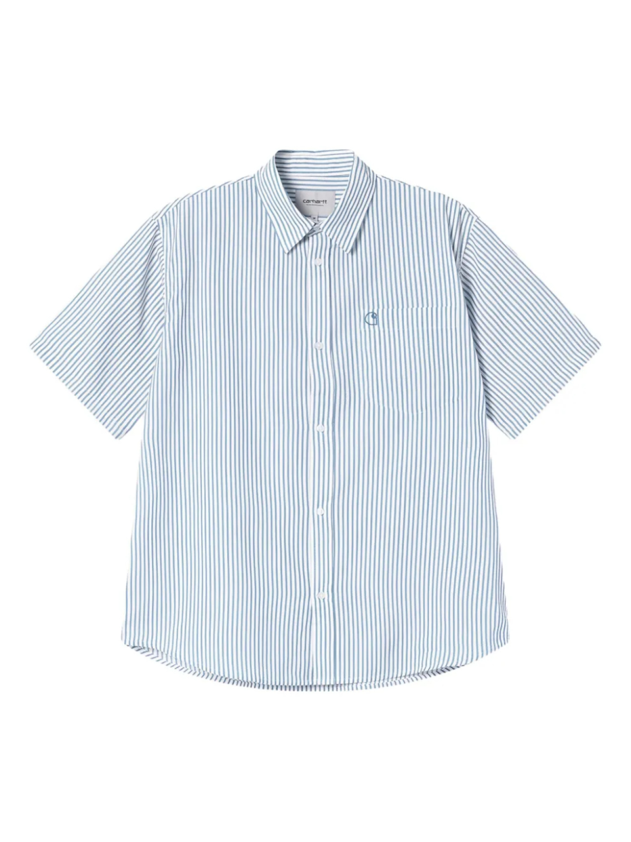 

Полосатая хлопковая рубашка Carhartt WIP, синий