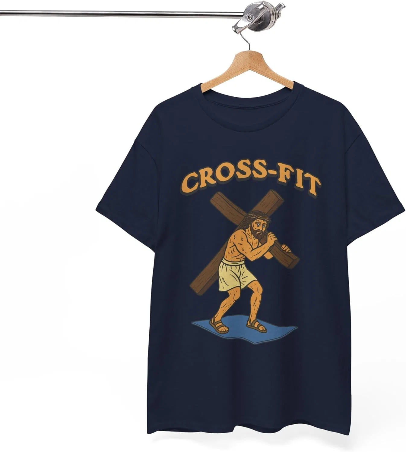 Футболка Jesus, забавная христианская 90-х винтаж Cotton Tee GENERIC, темно-синий — фото 3