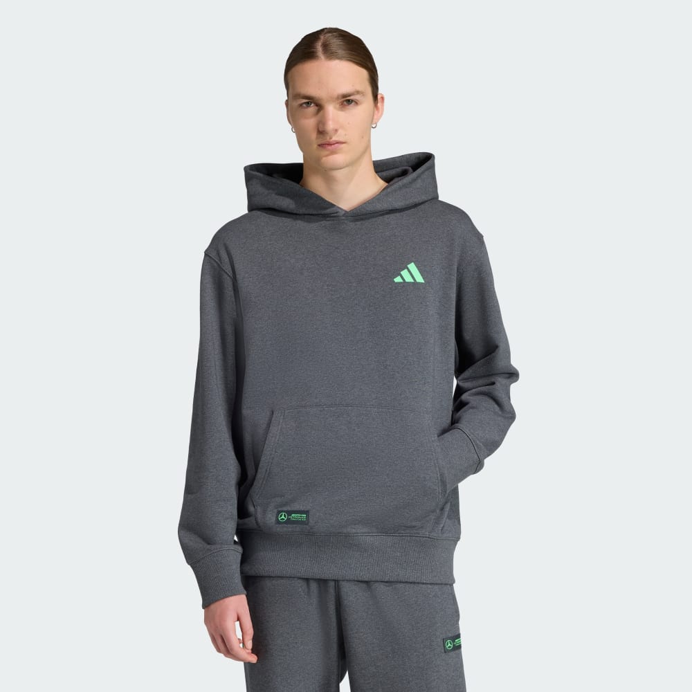 

Толстовка Adidas MERCEDES - AMG PETRONAS FORMULA ONE TEAM PREMIUM SWEAT HOOD, цвет Dark Grey Heather