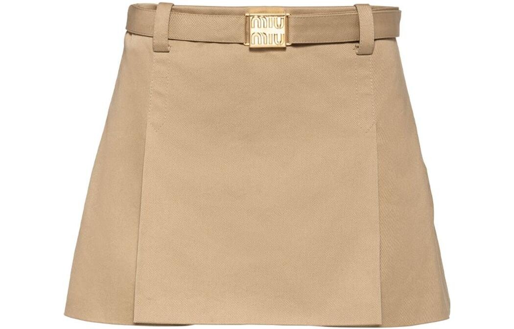Повседневная юбка женская хаки Miu Miu