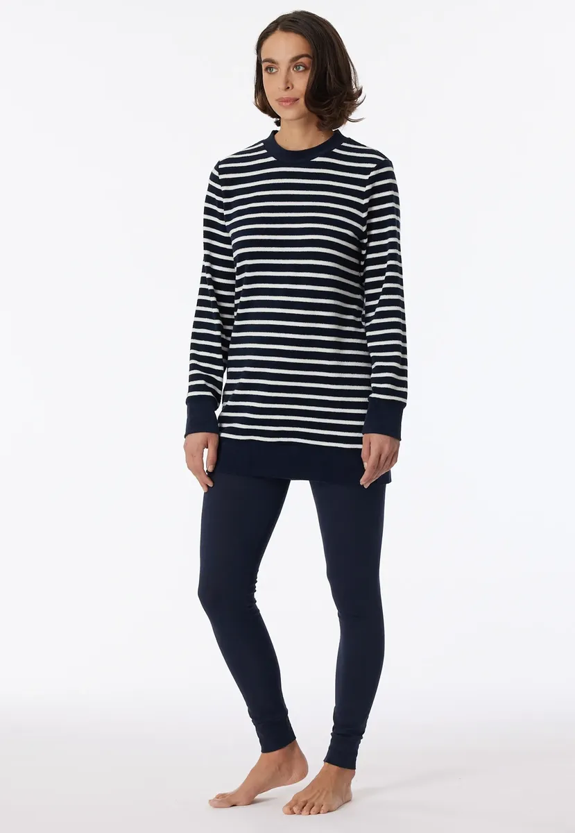 

Пижама Schiesser "Casual Essentials" (комплект, 2 шт.) из уютной махры/леггинсы из эластичного одинарного трикотажа, синий