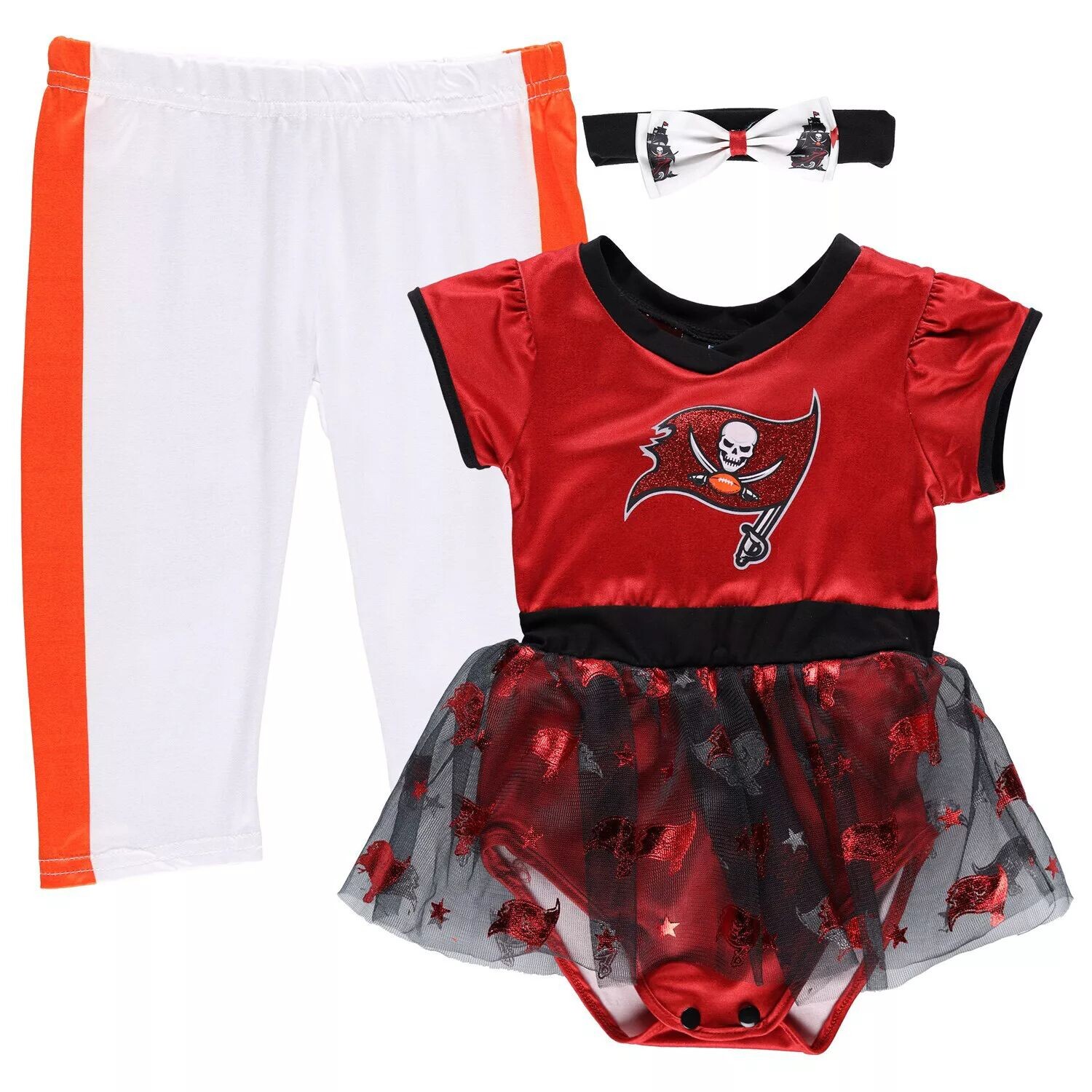 

Детский красный/белый костюм-пачка с задней дверью Tampa Bay Buccaneers, костюм для игрового дня Unbranded