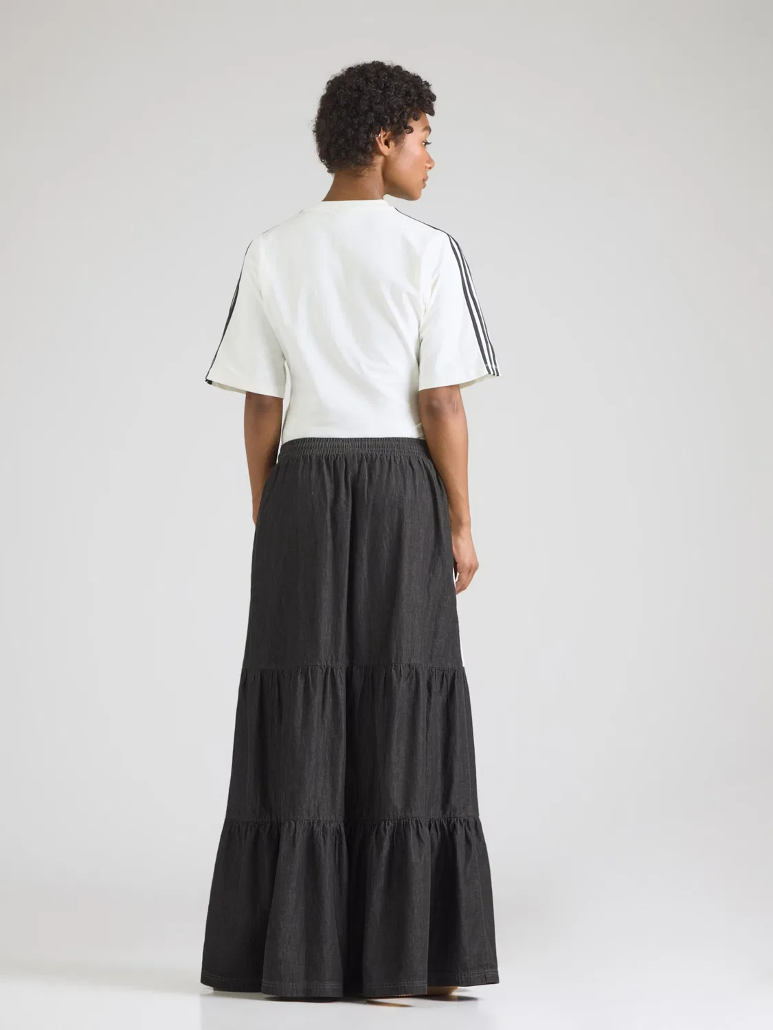 Юбка Adidas Originals Summer Glow из черного денима — фото 3