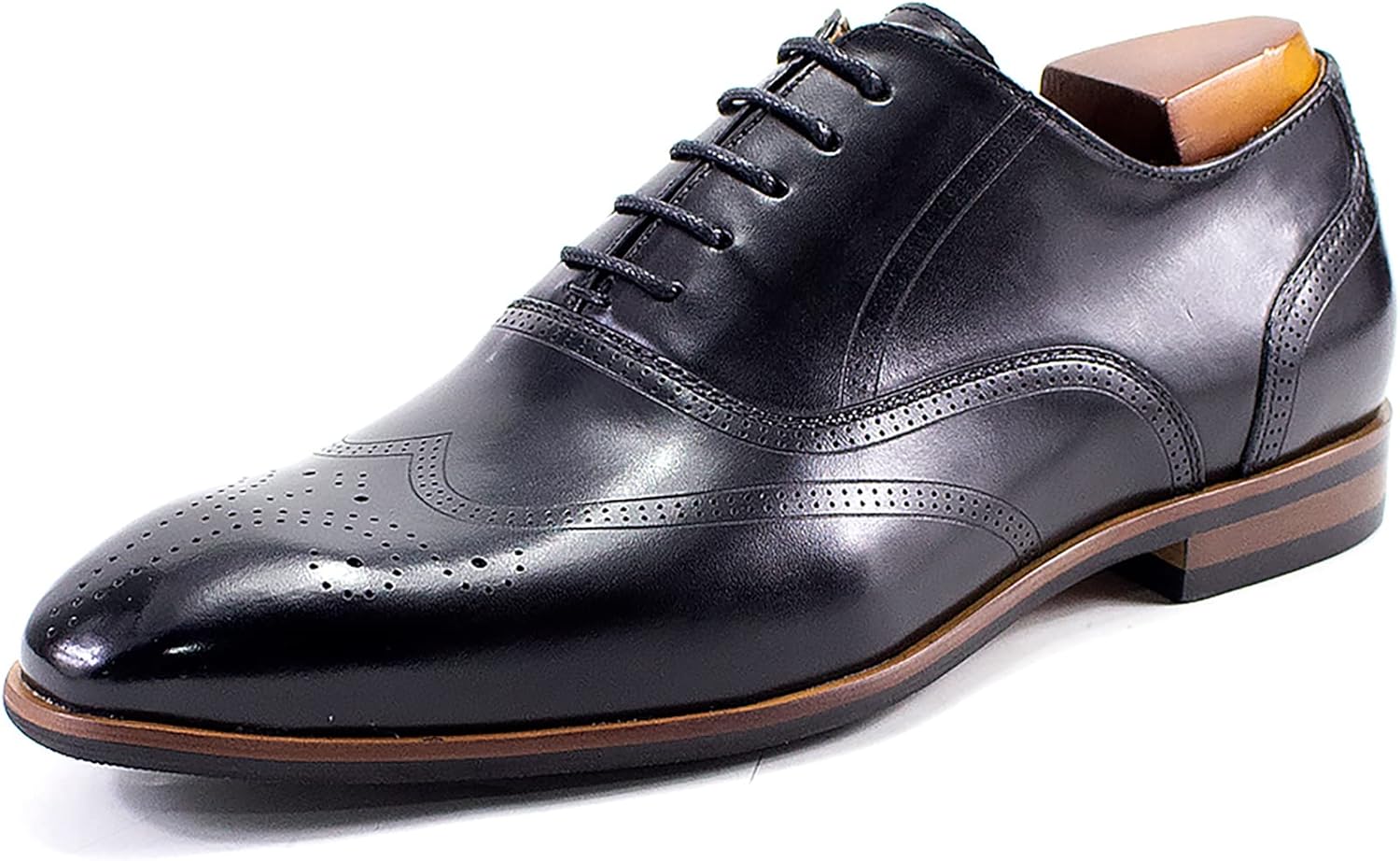 

Мужские ретро формальные оксфорды из кожи с шнуровкой, броги для делового и повседневного стиля, с крылами, для свадьбы и вечеринки, дерби, черные, размер 42 Generic