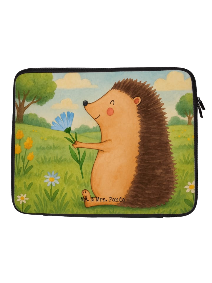 

Mr. & Mrs. Panda Сумка для блокнота с изображением ежика и цветов, без надписи, белого цвета