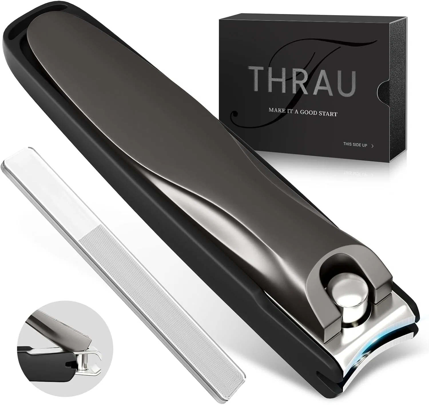 Набор кусачек для ногтей с контейнером и пилкой THRAU Thrau