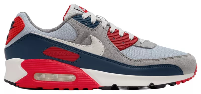 

Мужские кроссовки Nike Air Max 90, серый/темно-синий/красный