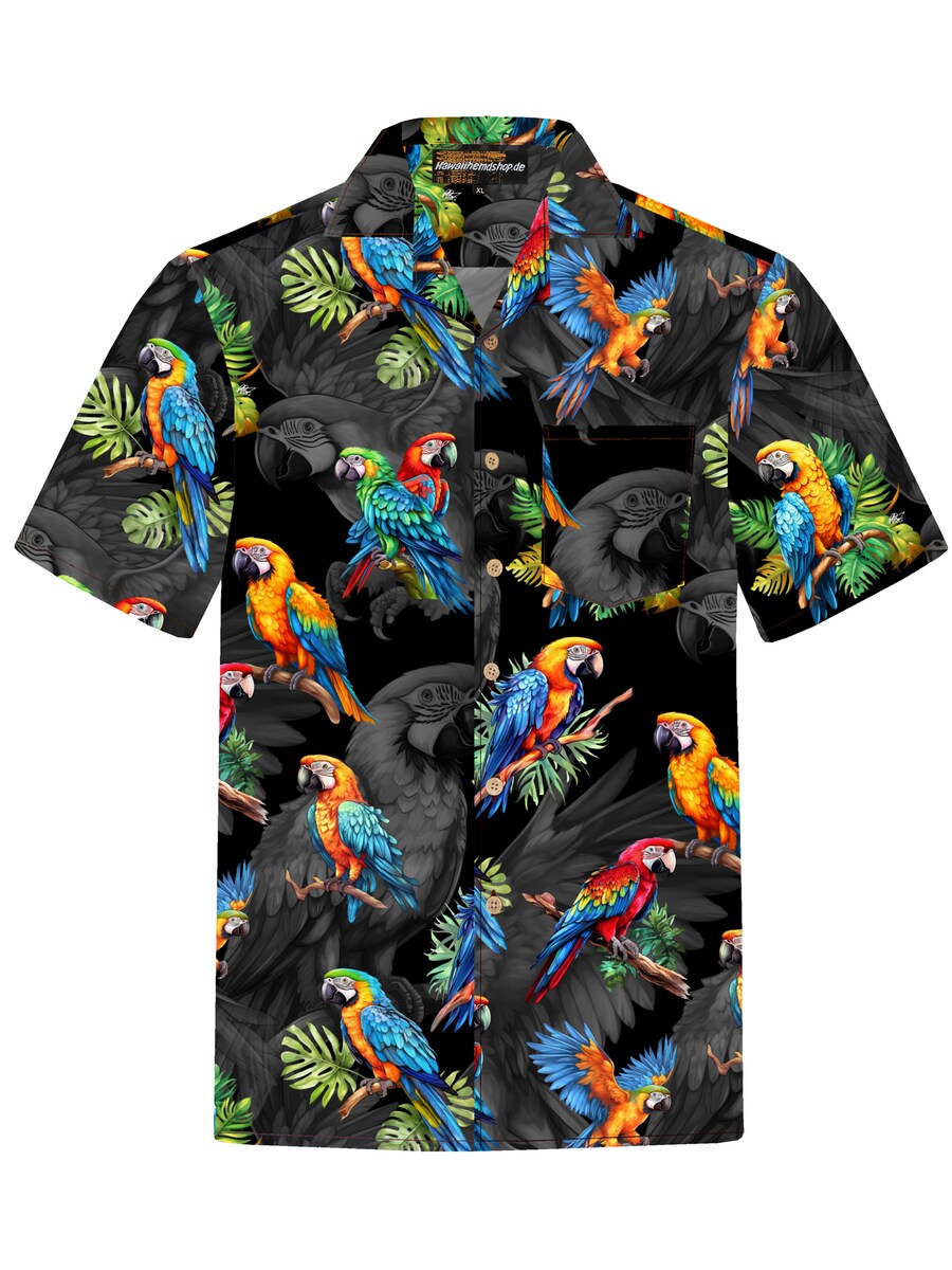 

Рубашка на пуговицах классического кроя Hawaiihemdshop.de Hawaiian Parrots, черный