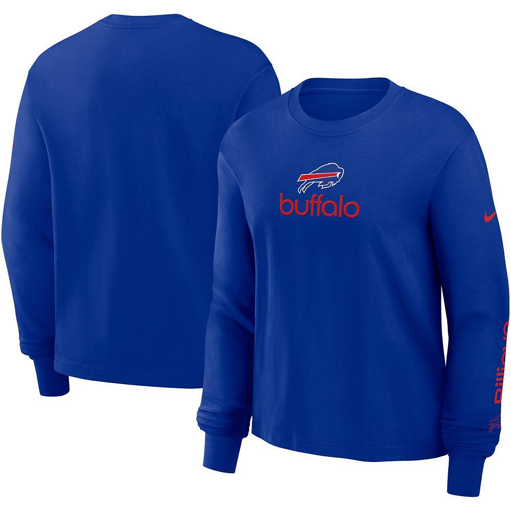 

Женская футболка свободного кроя с длинными рукавами Nike Royal Buffalo Bills, цвет Bil Blue