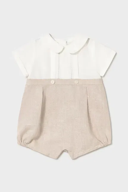 Комбинезон с добавлением льна Mayoral Newborn, бежевый