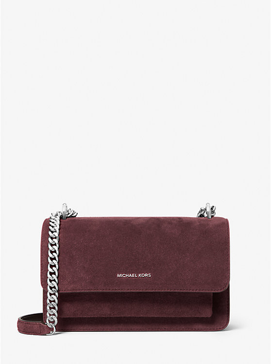 

Большая замшевая сумка Claire на плечо Michael Kors, бордовый