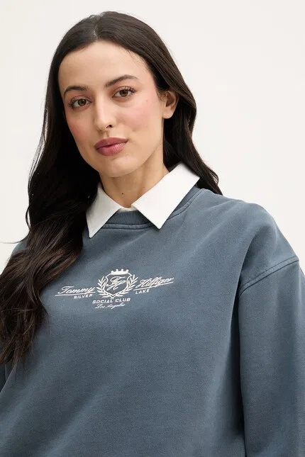 Худи женское базовое Tommy Hilfiger, синий — фото 4