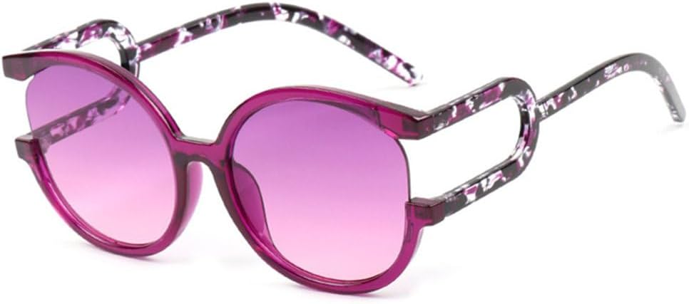 

Модные большие круглые женские солнцезащитные очки в стиле ретро с градиентным переходом, защита от УФ-излучения UV400, мужские солнцезащитные очки с красочным леопардовым принтом TYUVIVO, Purple Purple Pink
