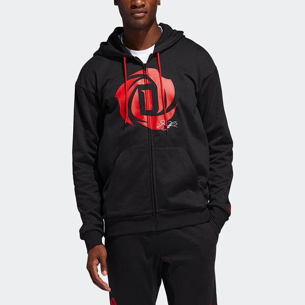 Куртка adidas Rose Hoodie Basketball Sports Hooded Jacket Black, черный — фото 3