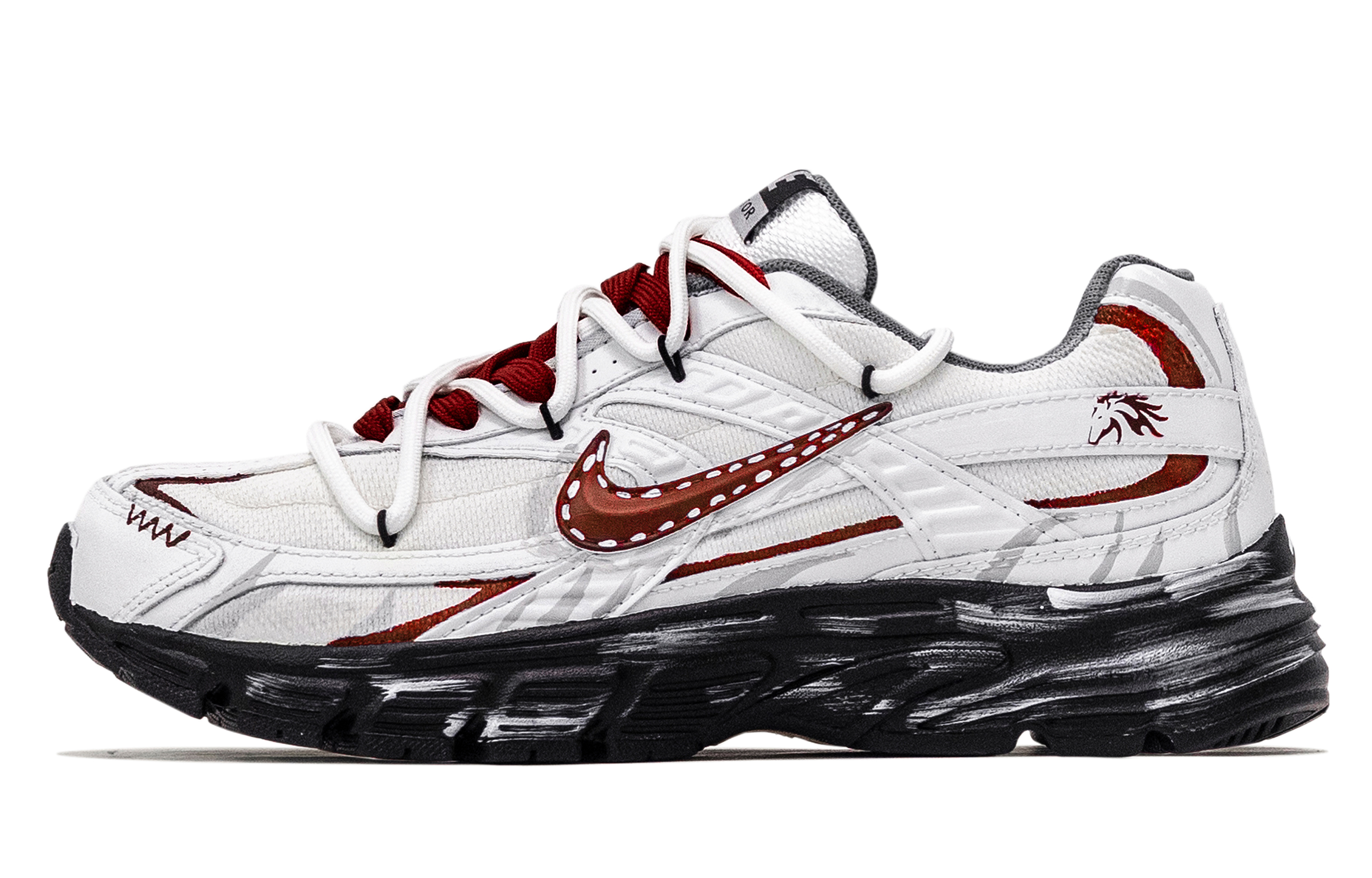 

Nike Initiator Leather, Textile Abrasion Resistant Slip Resistant Low top Casual Running Shoes Men's Red White