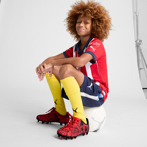 Детские футбольные бутсы для игры на твердом/искусственном грунте Puma X Christian Pulisic Tacto Ii, красный — фото 3