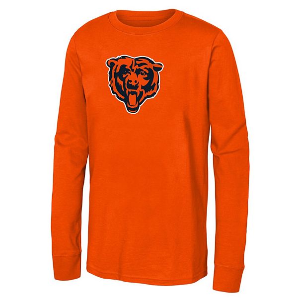 Футболка с длинным рукавом Chicago Bears Primary Logo оранжевая Outerstuff