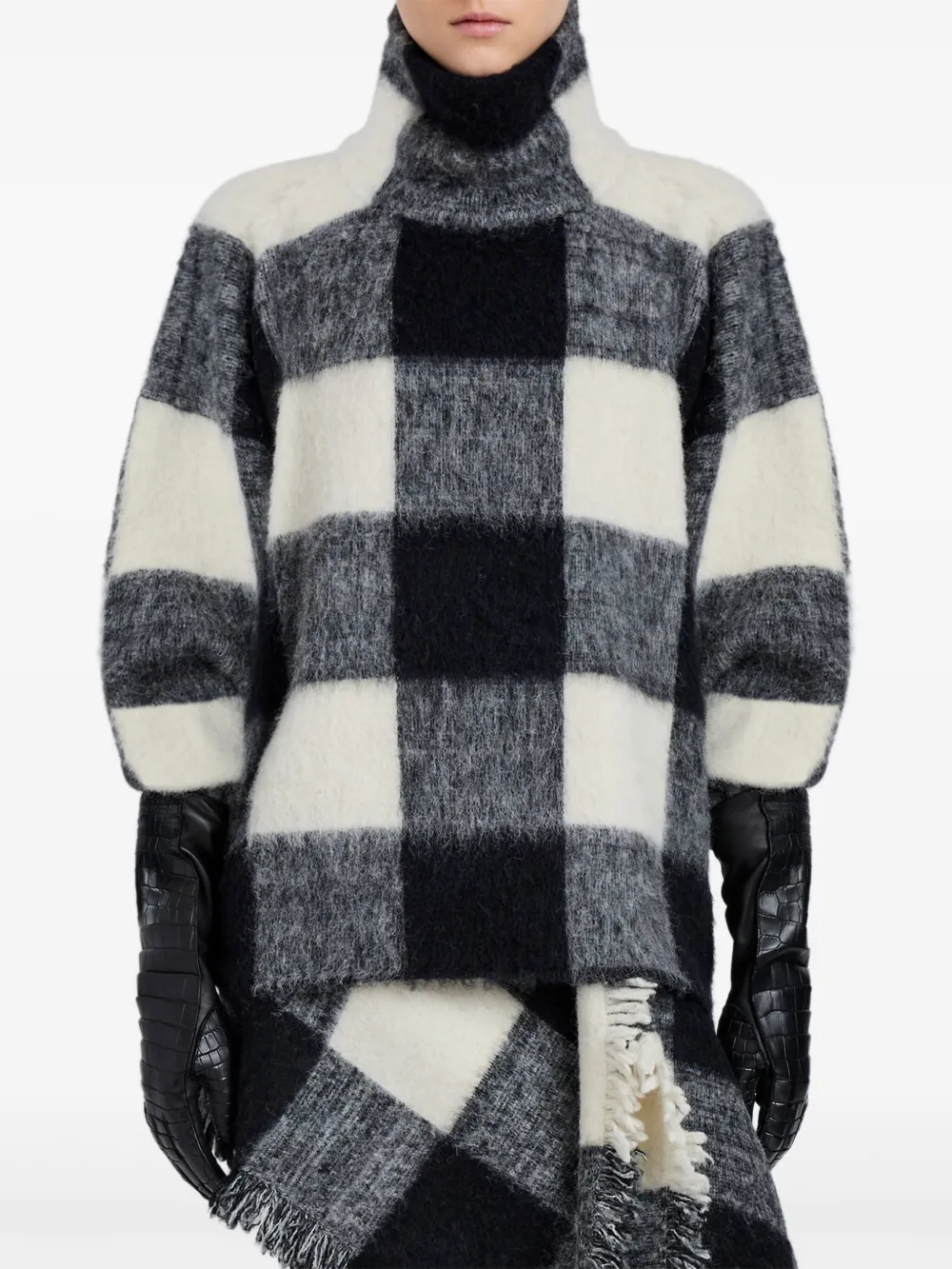 

Водолазка в клетку из шерсти Proenza Schouler, черный