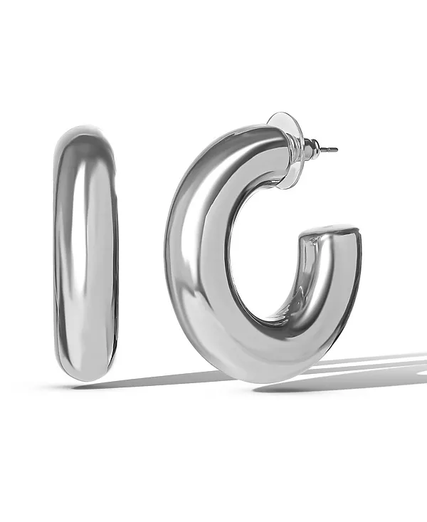 

Миниатюрные массивные серебряные серьги-кольца Jessica Simpson, silver