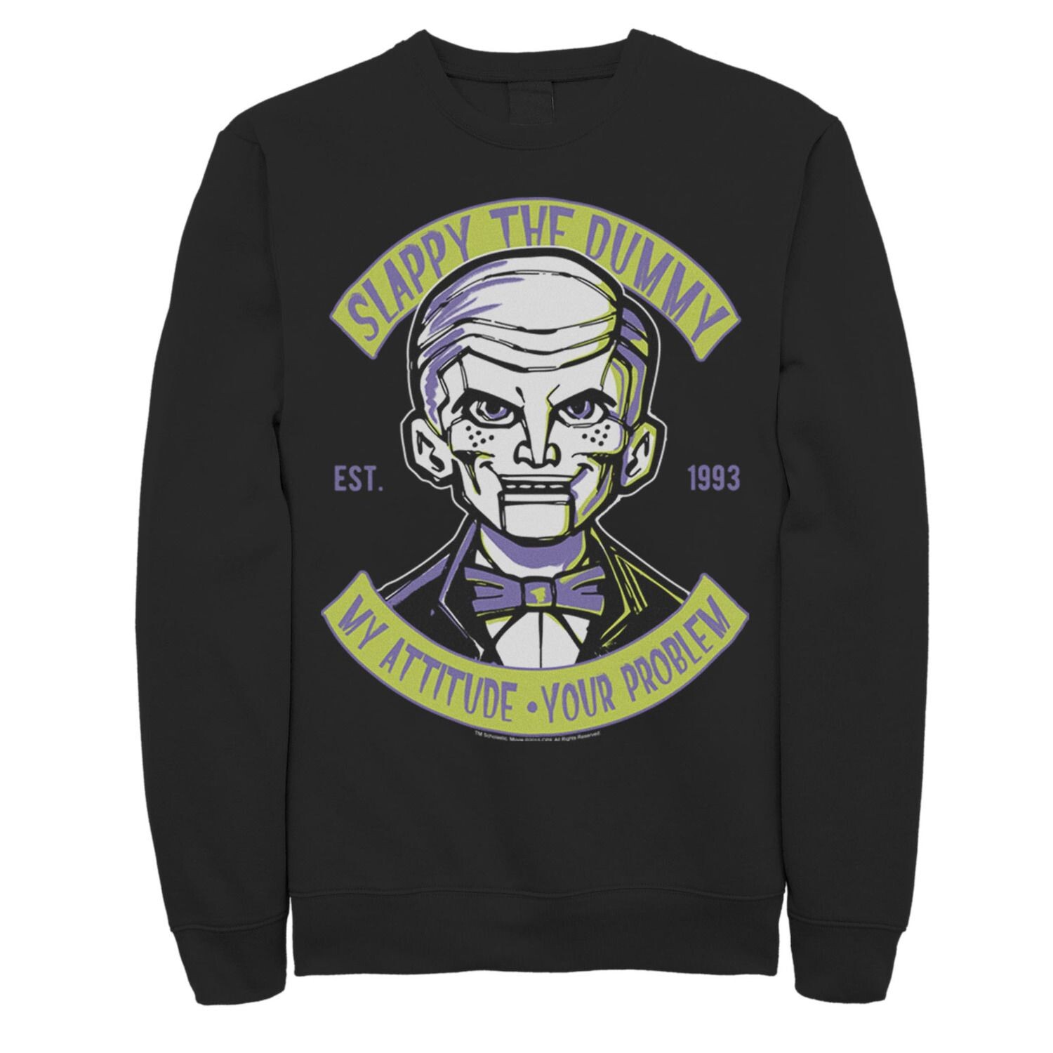 

Мужской винтажный свитшот с плакатом Goosebumps Slappy Licensed Character