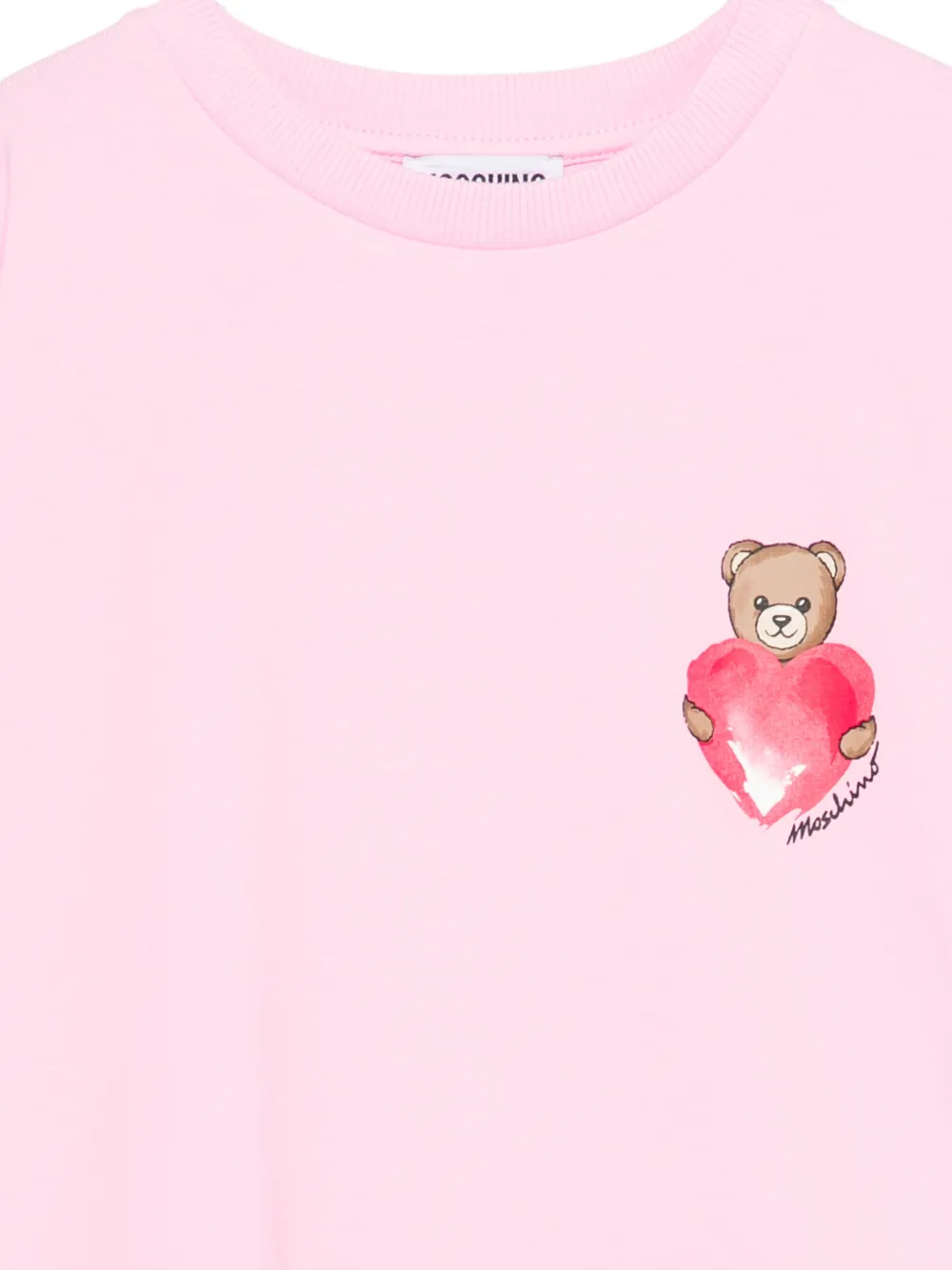 Футболка с принтом "Тедди и сердечки" Moschino Kids, розовый — фото 3