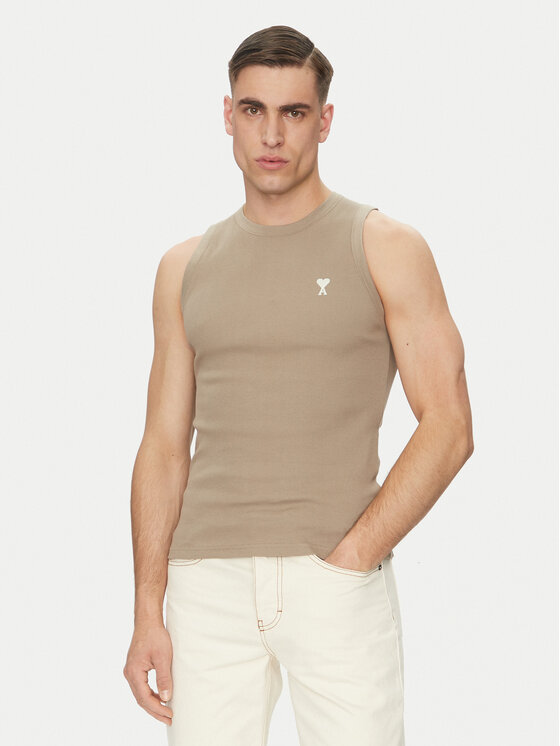 

Майка regular fit HTK060.JE0117 Ami Paris, хаки