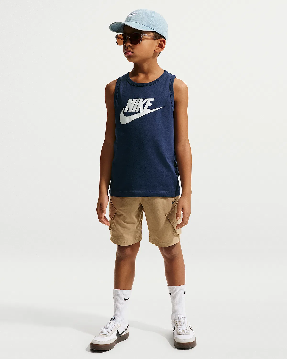 Детская майка Nike Sportswear, Midnight Navy/White — фото 4