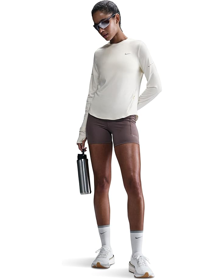 

Топ Nike Swift Dri-fit Ultraviolet Long-sleeve Crew-neck Running Top, цвет Sail/Reflective Silver