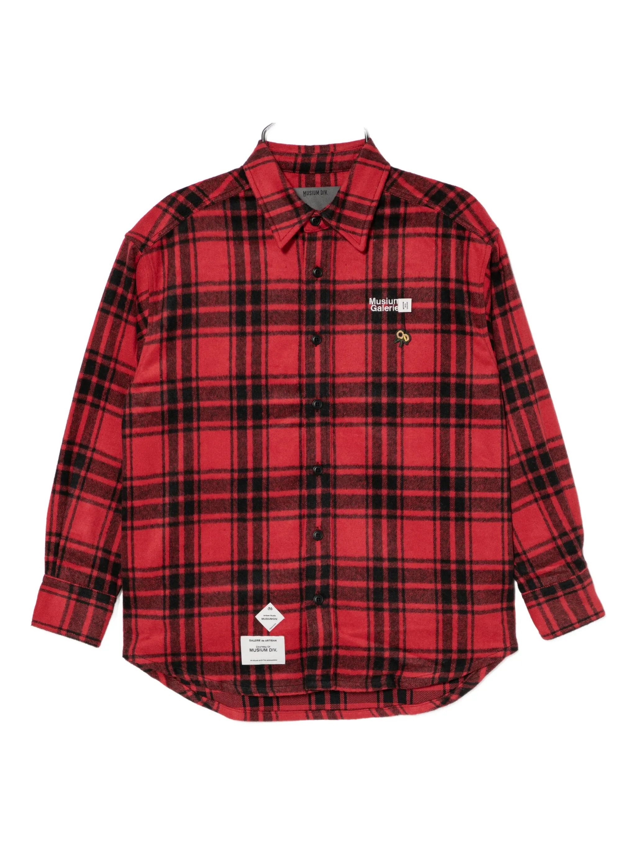

Клетчатая рубашка в технике пэчворк Musium Div., красный
