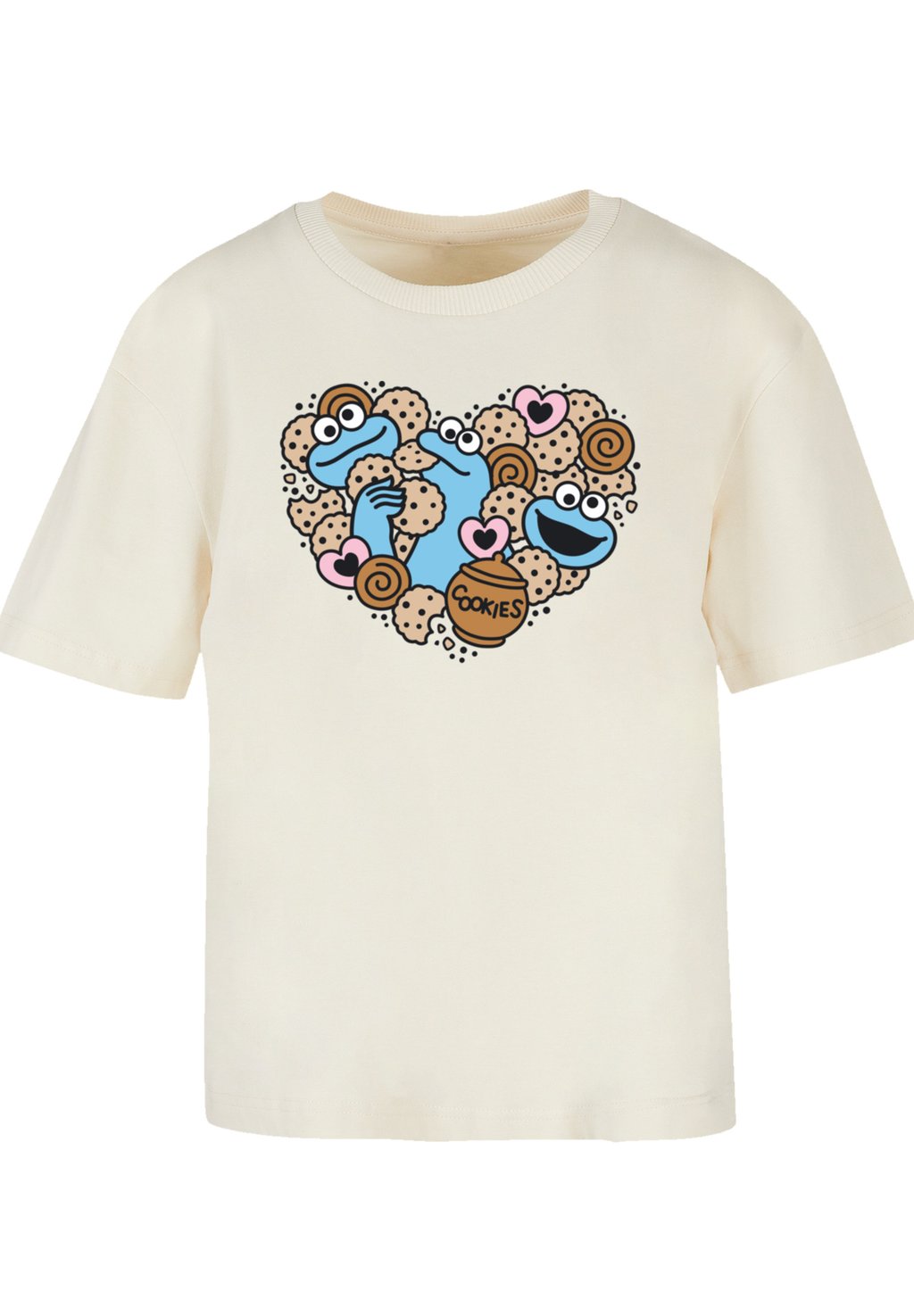 

Футболка с принтом SESAMSTRASSE COOKIES FROM THE HEART F4NT4STIC, песочный