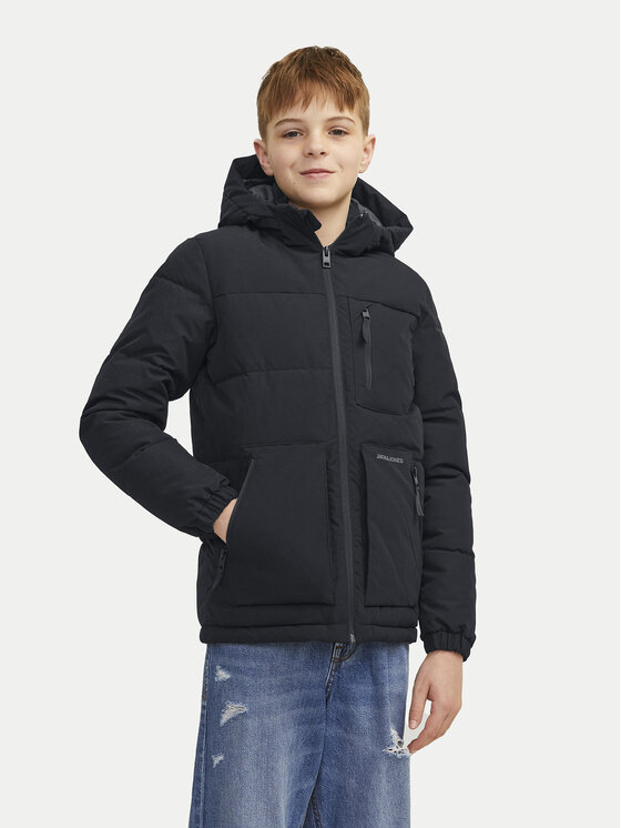 

Пуховик стандартного кроя Jack&Jones Junior, черный