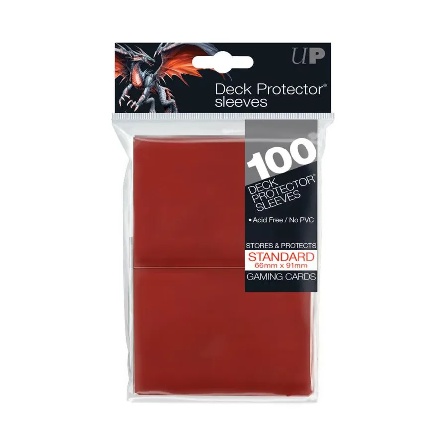 

Стандартные конверты для карточек — красные (100), Card Sleeves - Standard (Ultra Pro)
