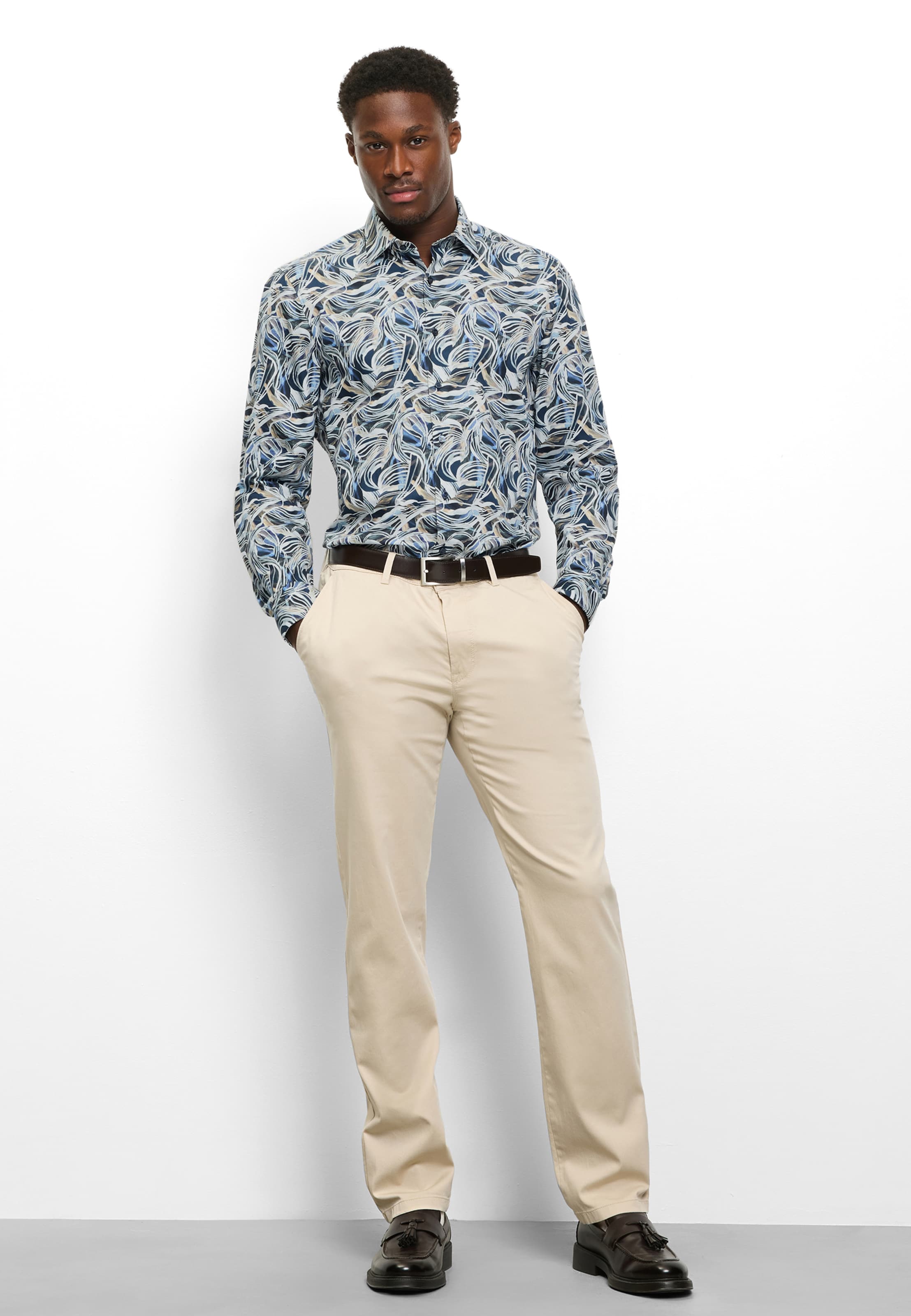 

OLYMP Рубашка на пуговицах Regular fit в цвете Marine Blue, Royal Blue