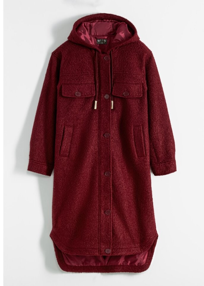 

Шерстяное пальто с карманами John Baner Jeanswear, красный