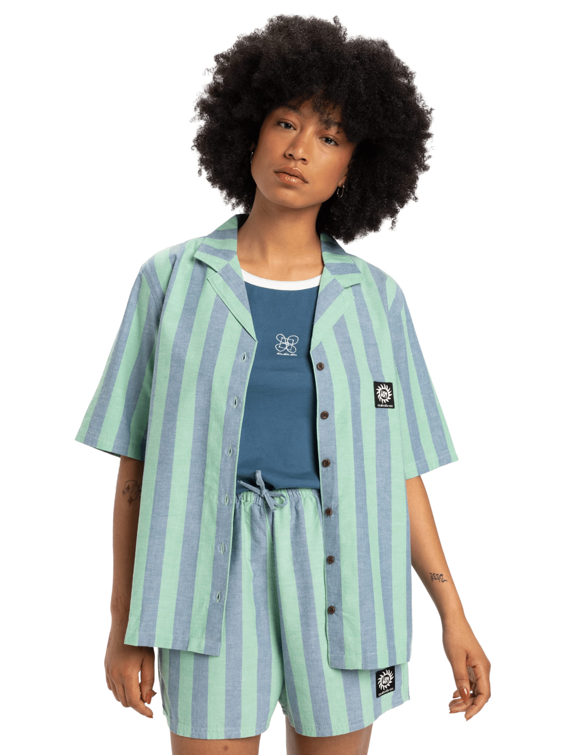 

QUIKSILVER Блузка 'Dad' в цвете дымчато-голубой, мятный