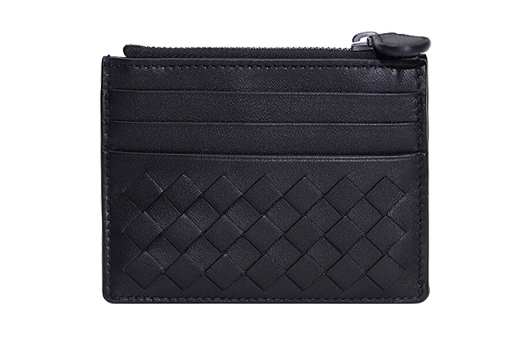 

Bottega Veneta Кожаный мужской кошелек для монет и карт черный