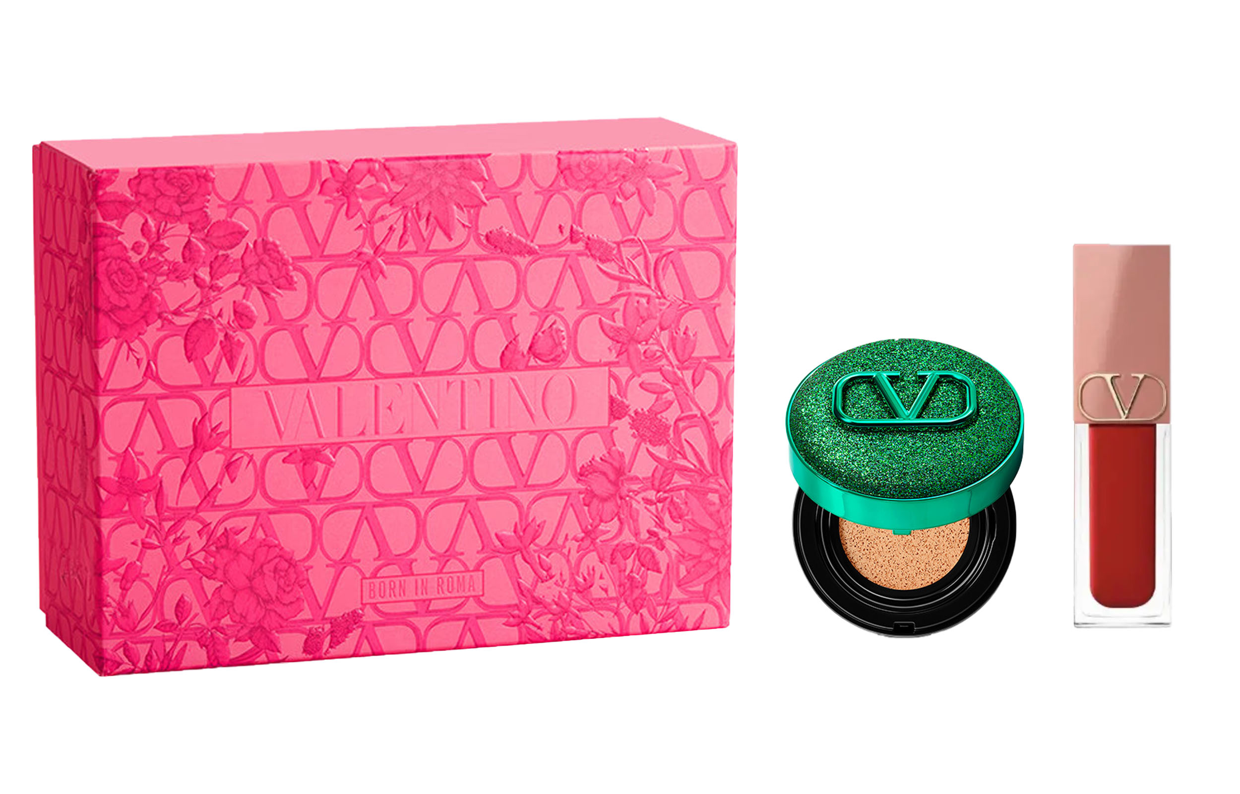 

Тюбик помады-крем nude и воздушная подушечка для макияжа, легко растушевываются, стойкие, 6,5 мл+14 г Valentino