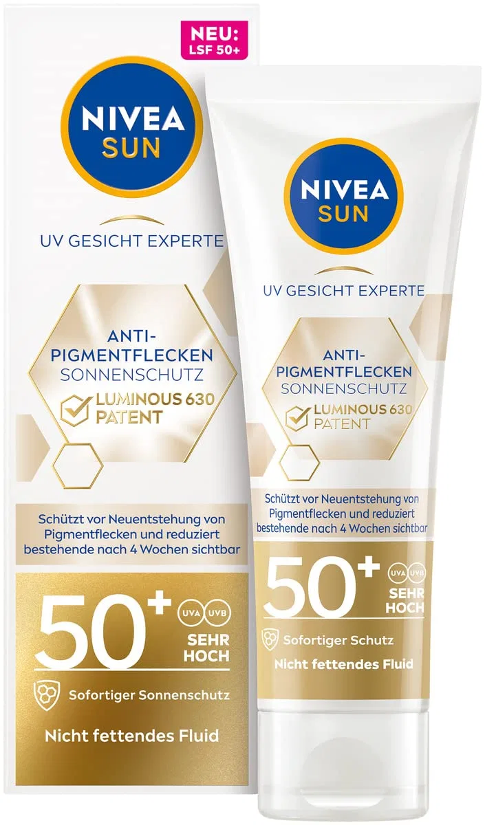 Солнцезащитный крем для лица «Luminous 630 SPF 50» от Nivea Sun UV Face Expert Beiersdorf