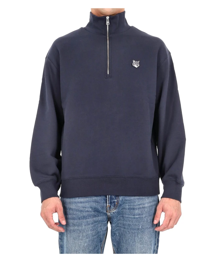 

Толстовка Fox Head Comfort с половинной молнией Maison Kitsunã, синий