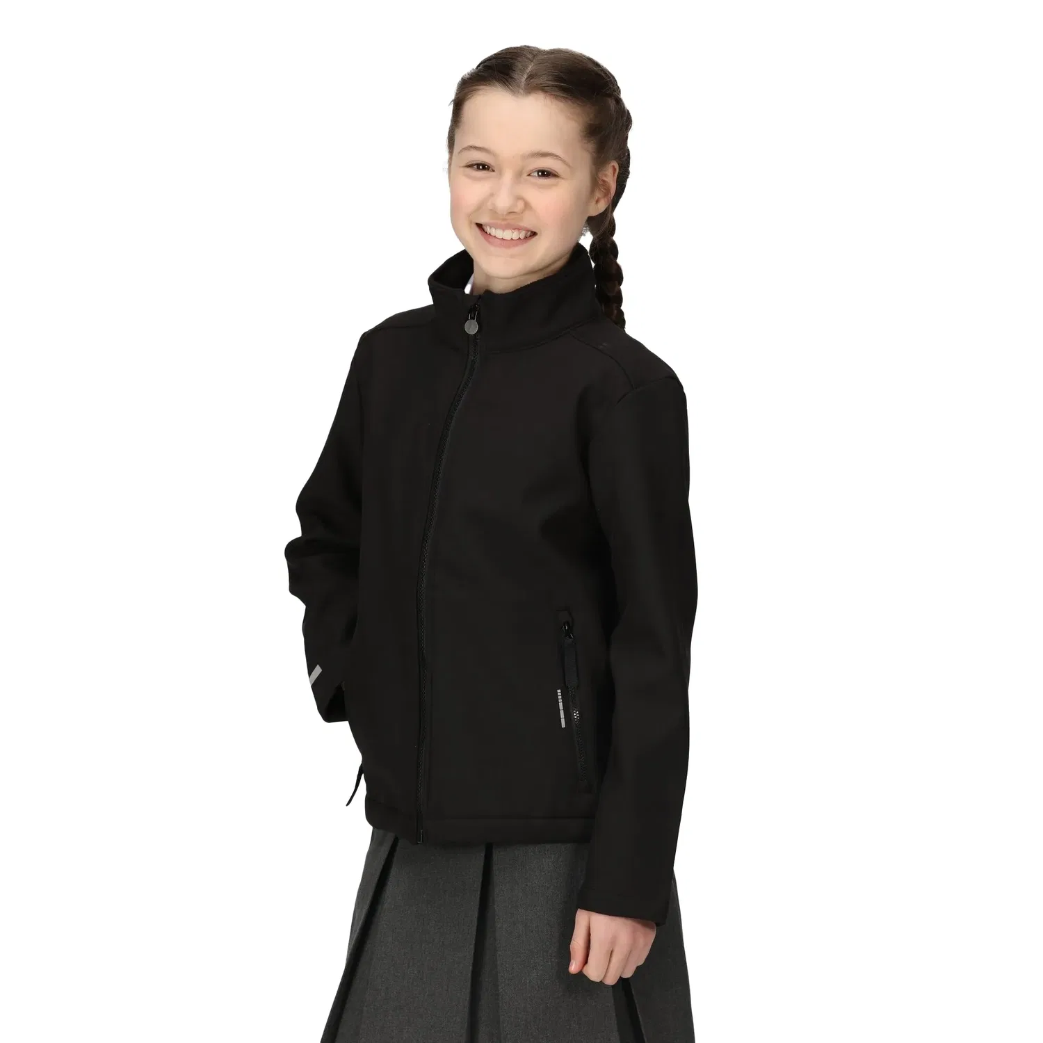 Детская куртка софтшелл с флисом Regatta Professional, черный — фото 3