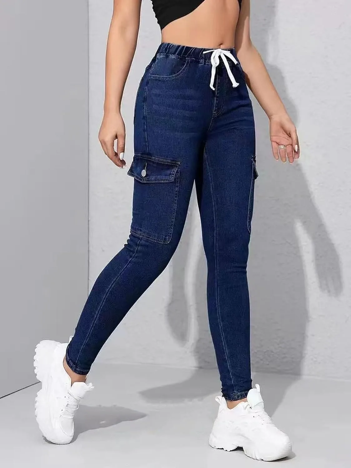 Женские эластичные джинсы Skinny – High Waist Stretch Denim — фото 4